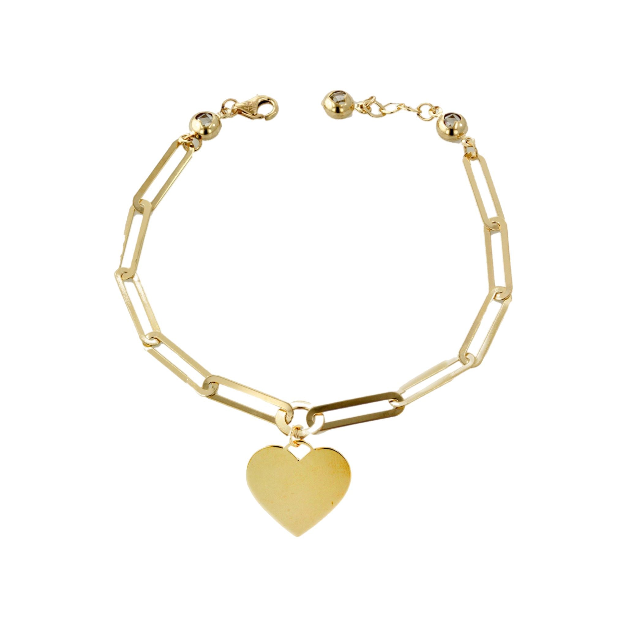 10K Paperclip Heart Bracelet