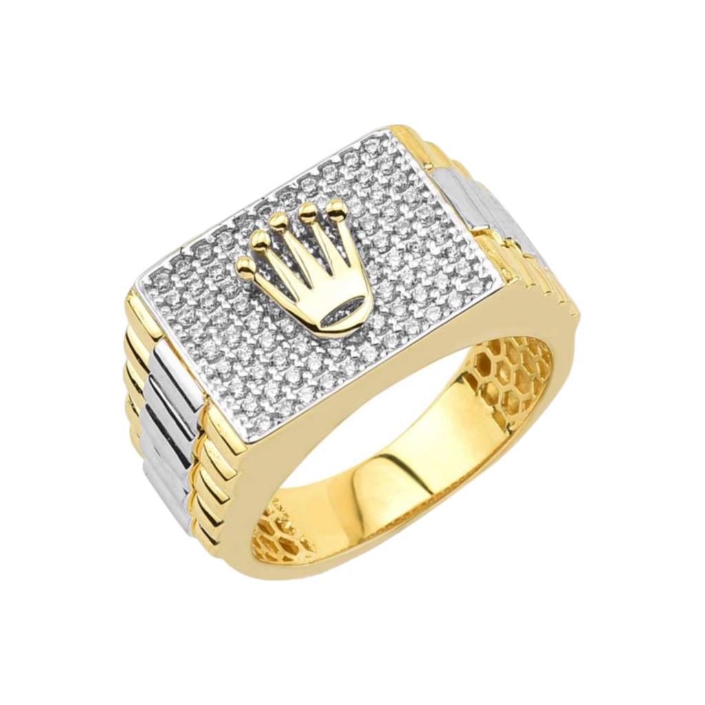 10K Men's Two Tone Crown Crown Ring