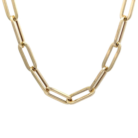 14K 7mm Hollow Paperclip Chain
