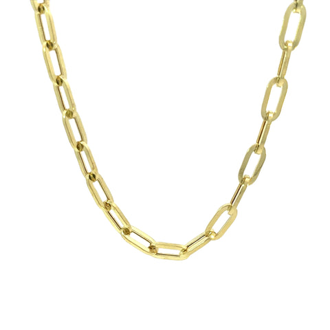 14K 5mm Hollow Paperclip Chain