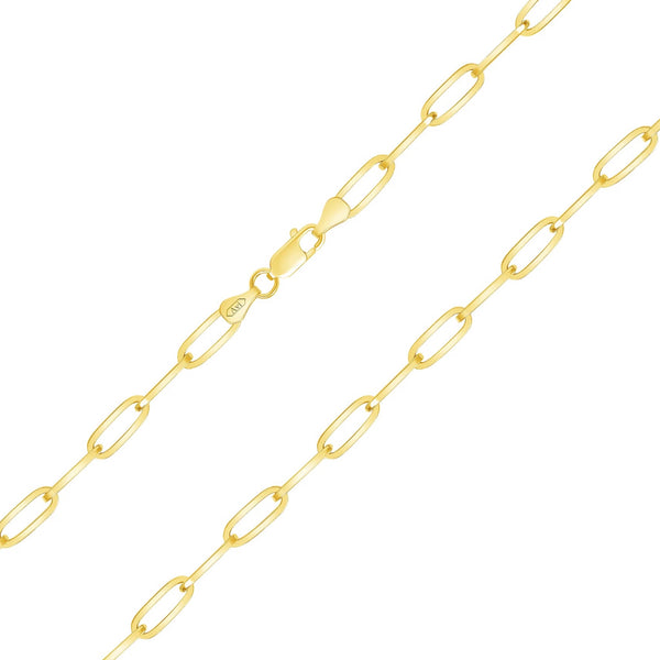 14K 5mm Hollow Paperclip Chain