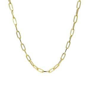 14K 3mm Hollow Paperclip Chain