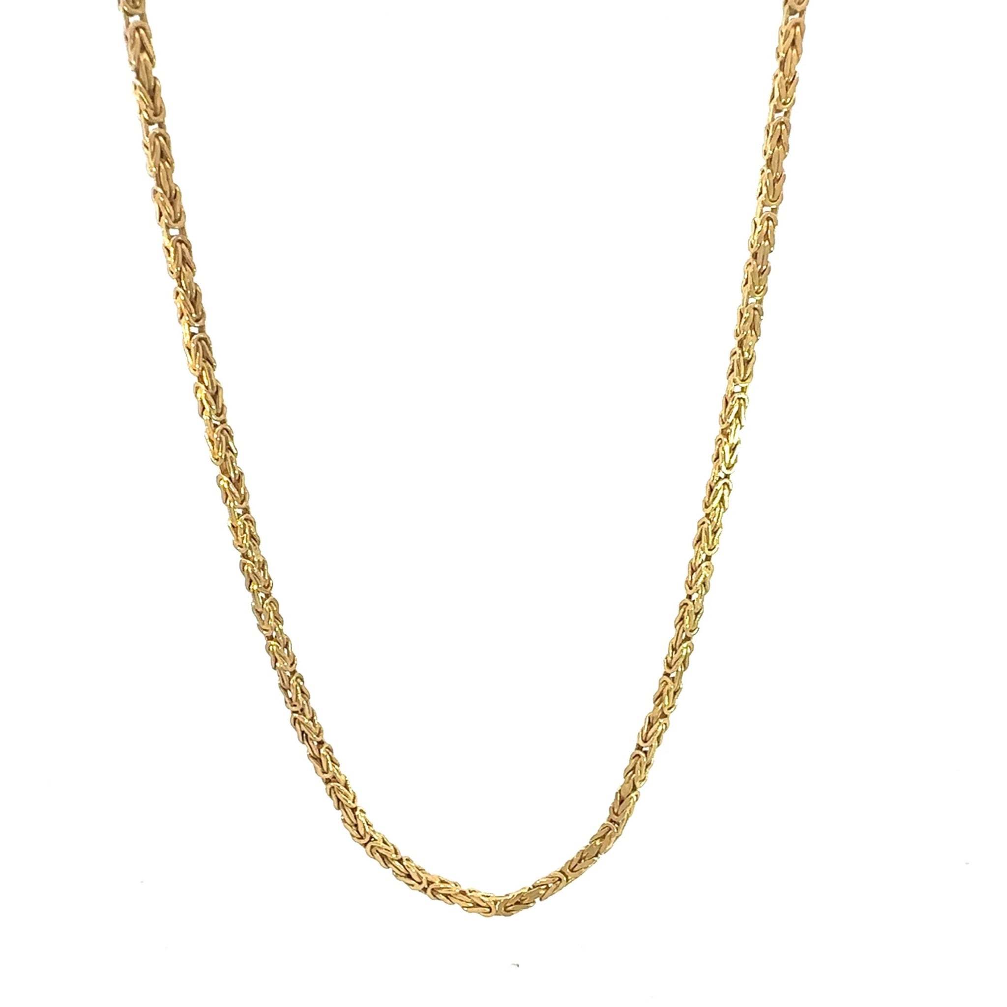 14K 2.5mm Solid Byzantine Chain