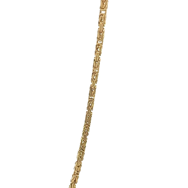 14K 2.5mm Solid Byzantine Chain