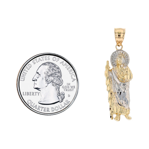 10K Two-Tone Mini Saint Jude Pendant