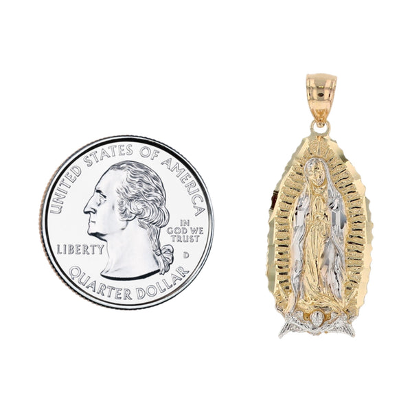 10K Two-Tone Mini Guadalupe Pendant