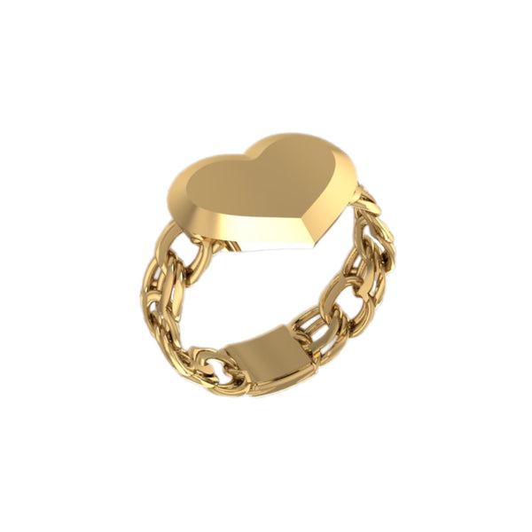 10K Monaco Chino Heart Ring