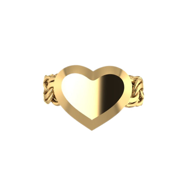 10K Monaco Chino Heart Ring