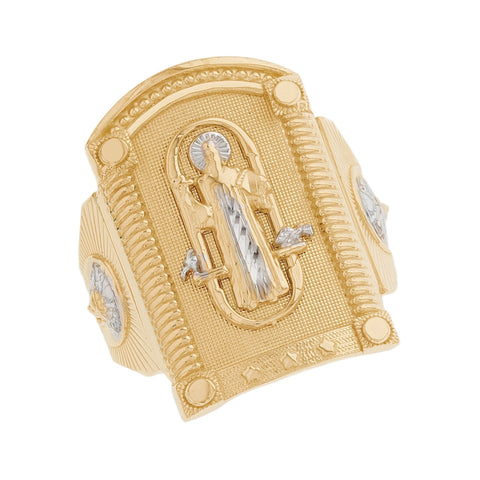 10K Two Tone Saint Benedict Ring