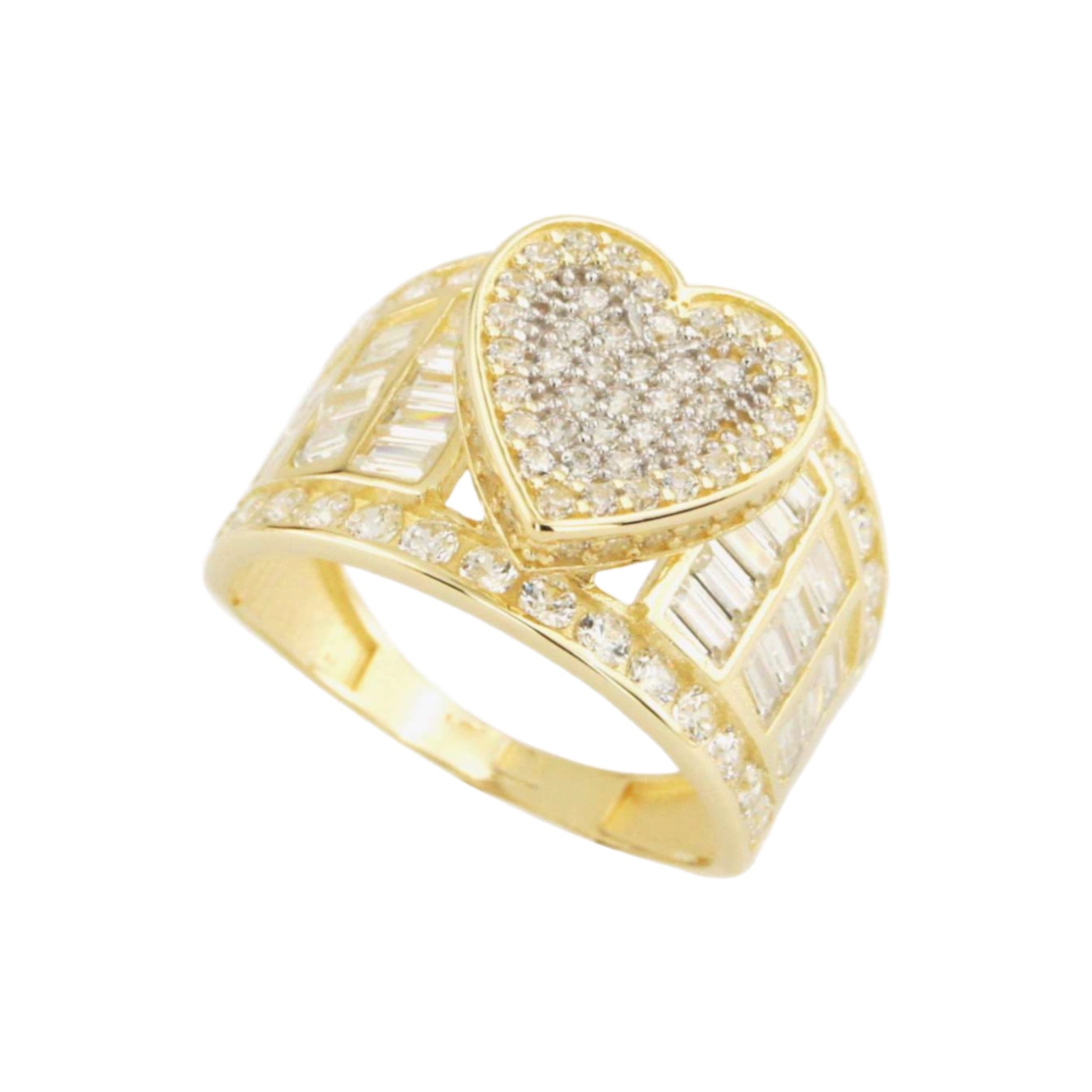 10K CZ Medium Heart Ring