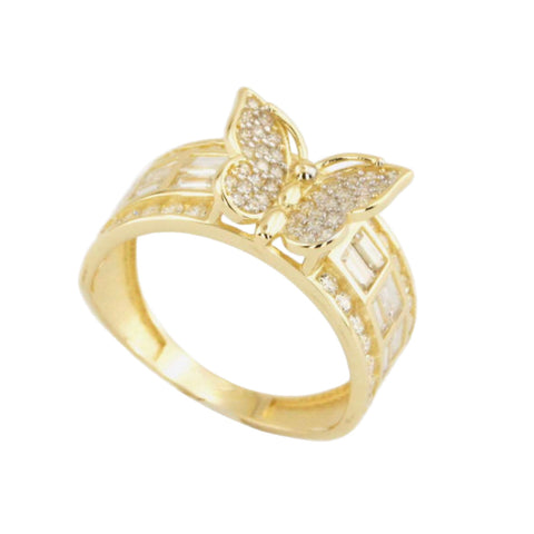 10K CZ Butterfly Ring