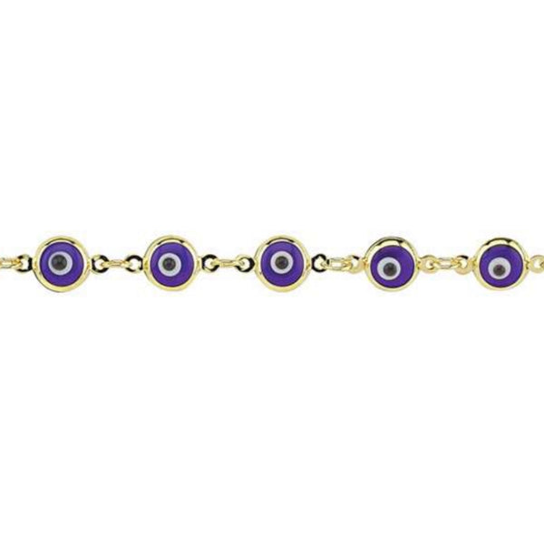 10K Dark Blue Evil Eye Bracelet