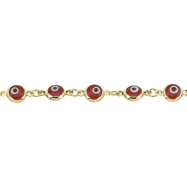 10K Red Evil Eye Bracelet