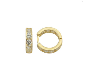 10K CZ Huggie Earrings (7mm)