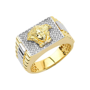 10K Men's Two Tone Medusa Ring