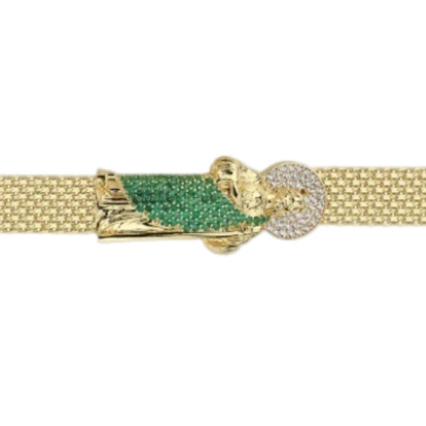 10K Mesh CZ Saint Jude Bracelet