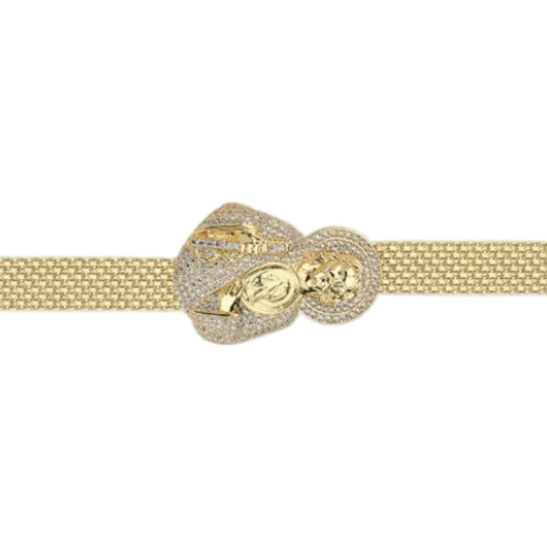 10K Mesh Half Body CZ Saint Jude Bracelet