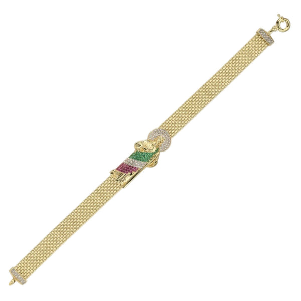 10K Mesh CZ Saint Jude Bracelet